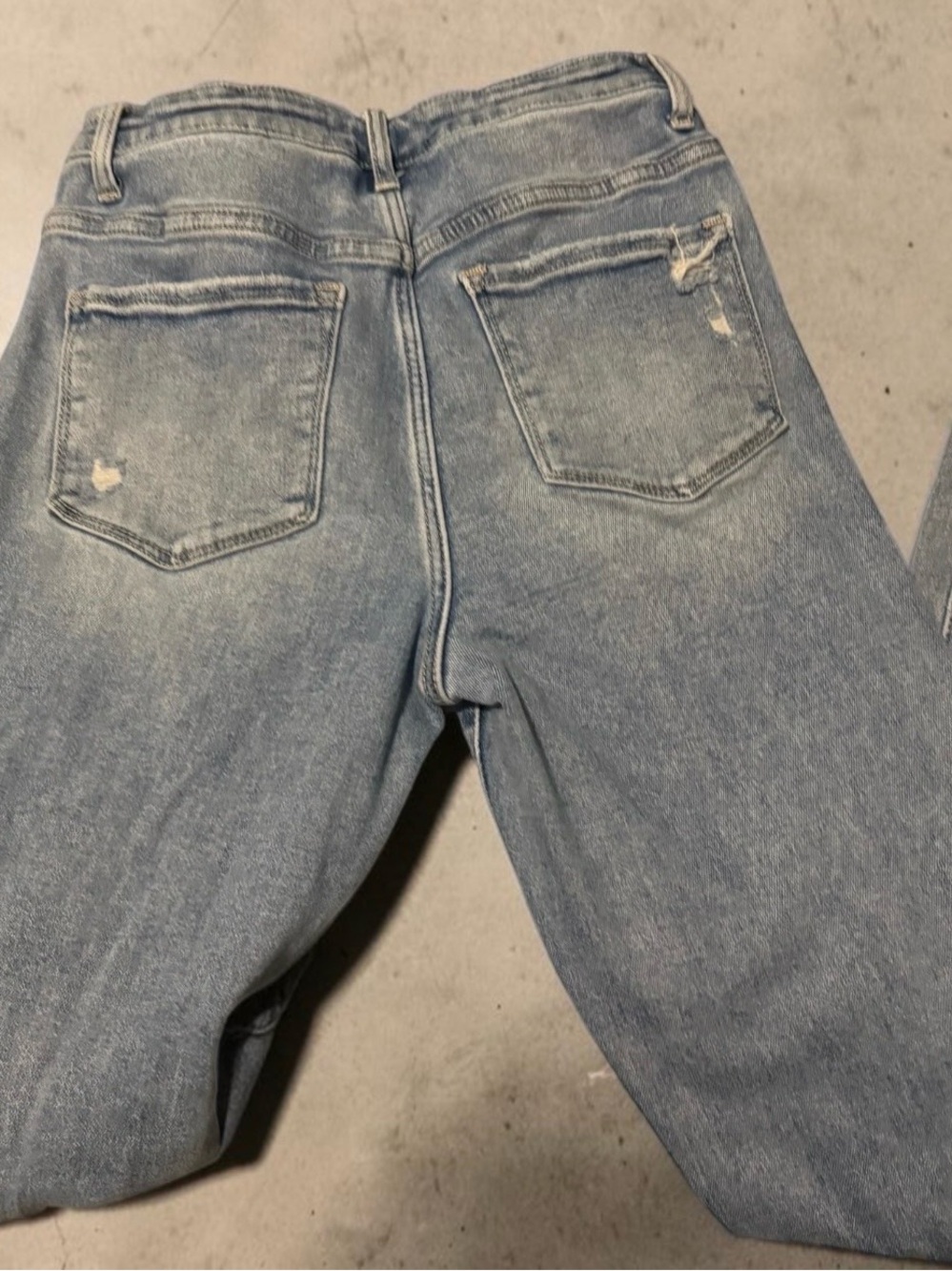 Light Wash Distressed Wide-Leg Flare Jeans - Picture 10 of 11